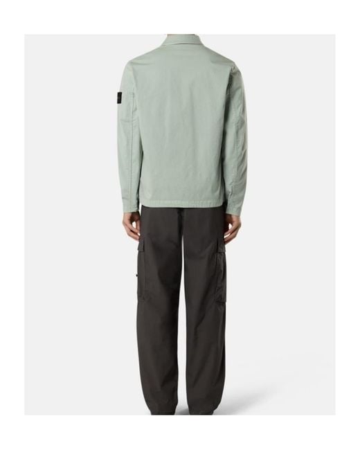 Stone Island Green Compass Badge Overshirt for men