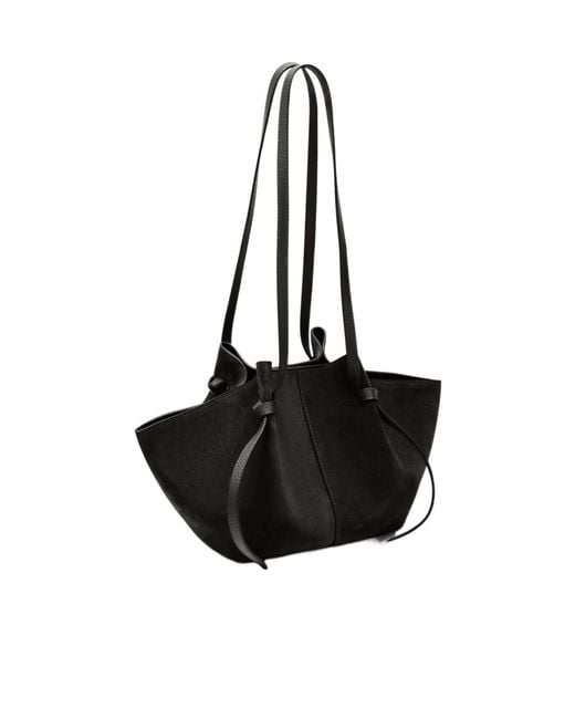 Yuzefi Black Mochi Drawstring Shoulder Bag