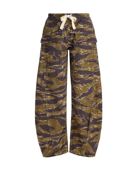R13 Multicolor Reversible Leopard-Stripe Trousers