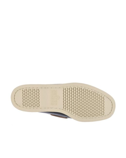 Sebago Blue Portland Martellato Lace-Up Loafers for men