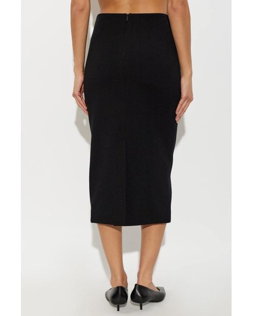 Max Mara Black Slit Midi Skirt