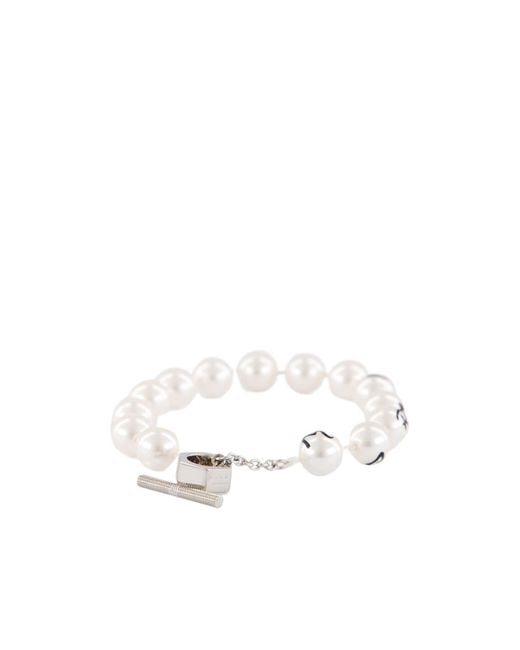 Marni White Logo Embellished Bracelet for men