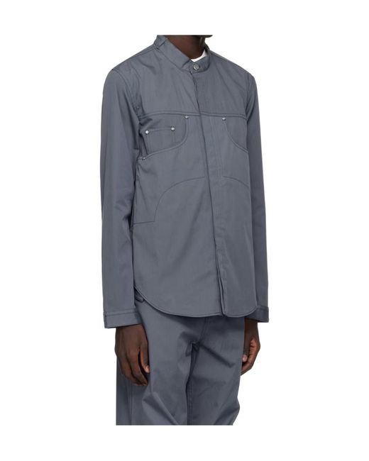 Dion Lee Gray Long-Sleeve Denim Shirt for men
