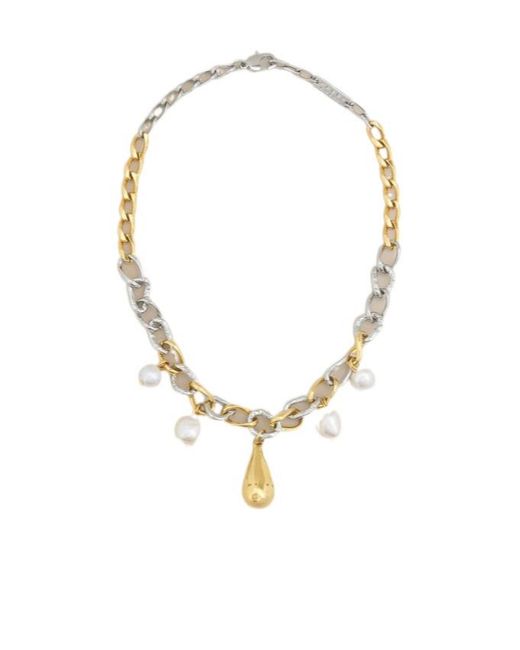 Marni Metallic Embellished Chain Necklace