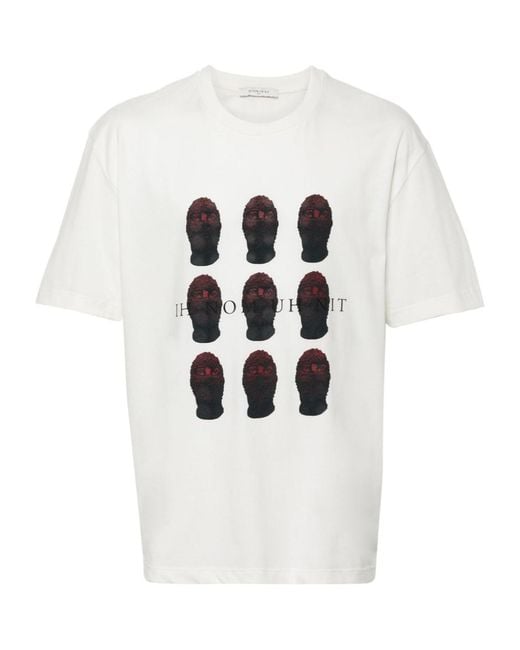 Ih Nom Uh Nit White Masks-Print Cotton T-Shirt for men