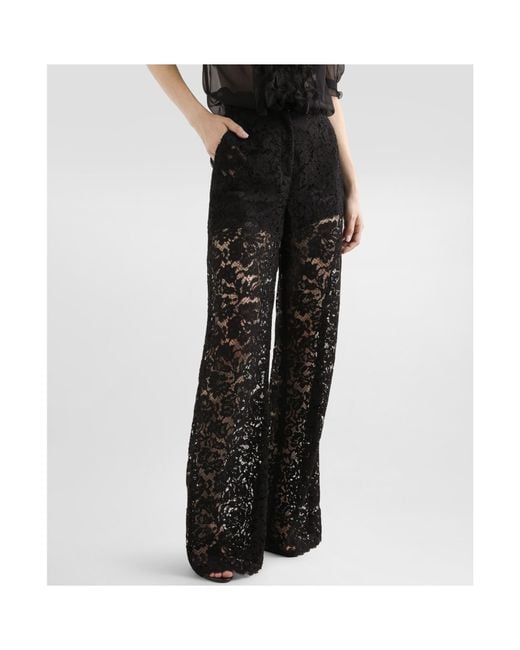 Dolce & Gabbana Black Lace Casual Pants