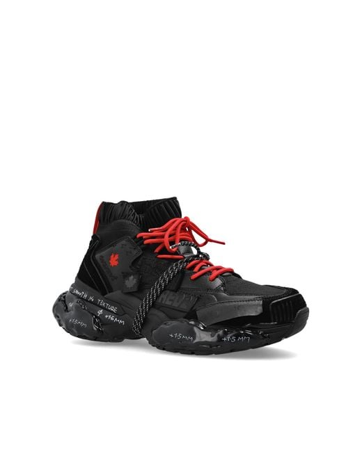DSquared² Black Faster Panelled Sneakers for men