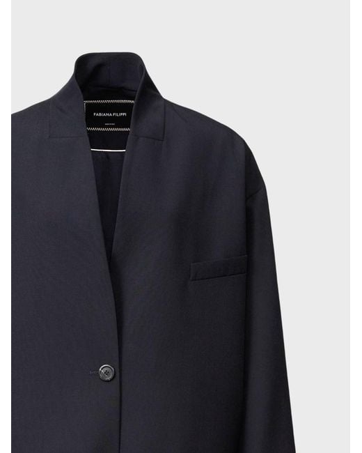 Fabiana Filippi Blue Relaxed Collarless Blazer
