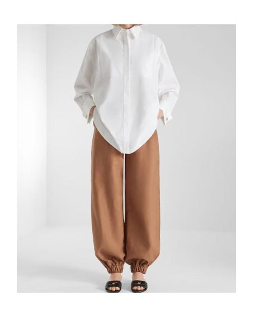 Fendi Brown Balloon-Waist Elasticated Cuffs Pants