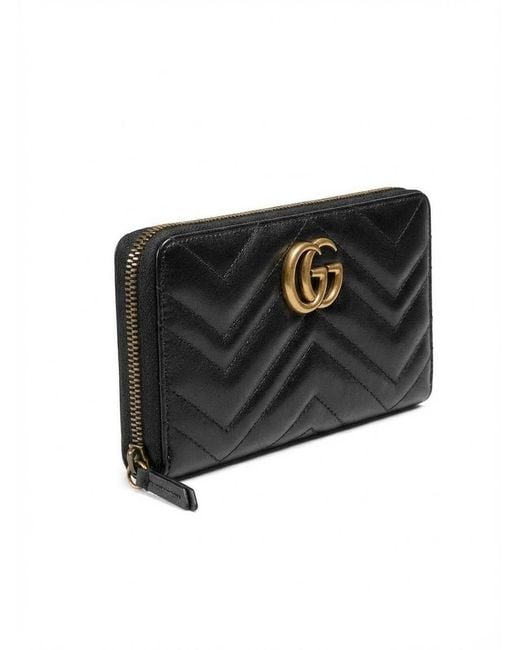 Gucci Black Gg Marmont Wallet