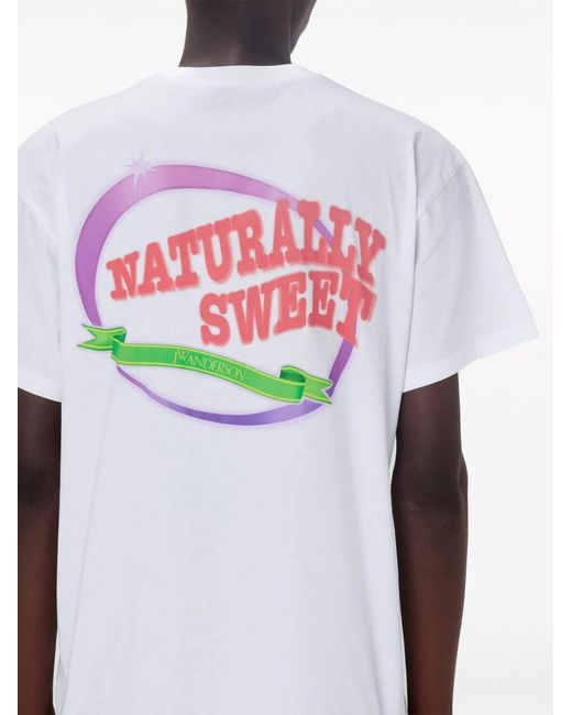 J.W. Anderson White Jw Anderson Naturally Sweet Crewneck T-Shirt for men