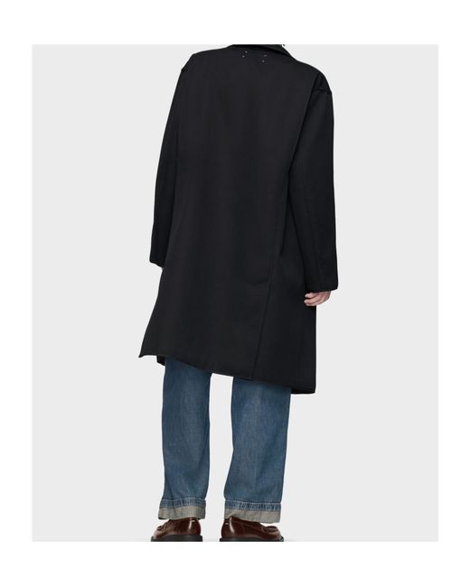 Maison Margiela Blue Straight Hem Buttoned Coat for men