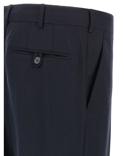 Prada Blue Pinstriped Single-Breasted Suit for men