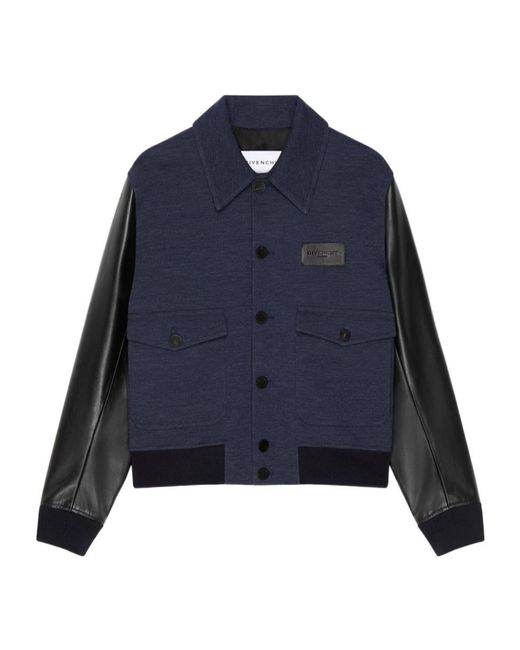 Givenchy Blue Mix Material Aviator Blouson for men