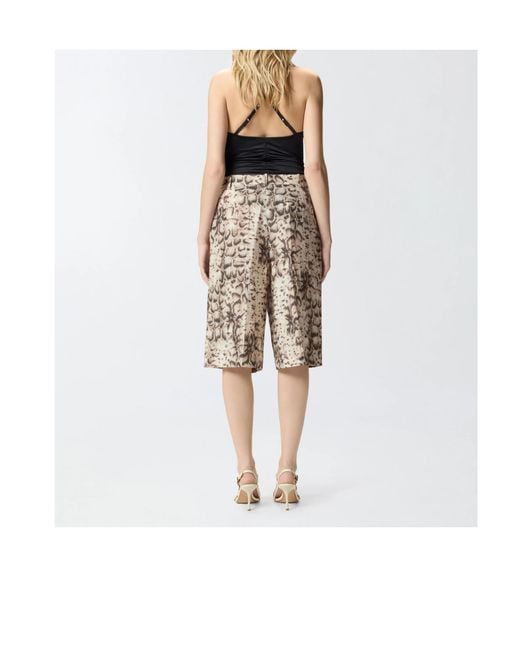 Pinko Multicolor Snake-Print Shorts
