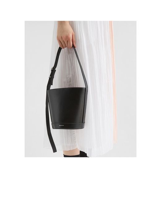 Jil Sander Black Cannolo Bucket Bag