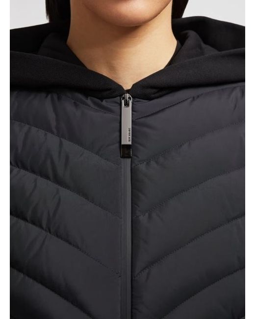 Moncler Black Padded Diagonal-Quilted Zip-Up Jacket