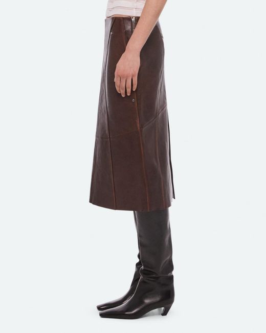 Helmut Lang Brown Solid-Color Skirt