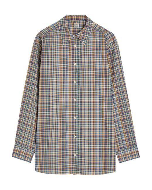 Totême Gray Checked Cotton-Poplin Shirt