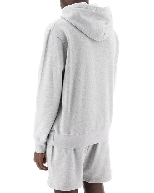 Autry Gray Logo-Printed Drawstring Hoodie for men