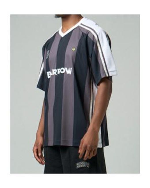 Barrow Black Mesh Stripe T-Shirt for men