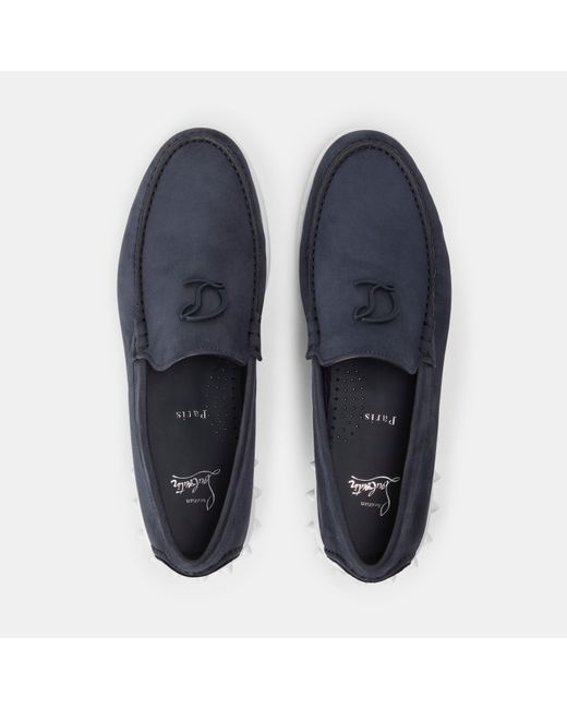 Christian Louboutin Blue Tassel Suede Loafers for men