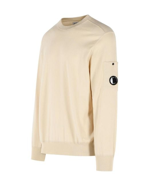 C P Company Natural Sea Island Lens Sweatshirt for men
