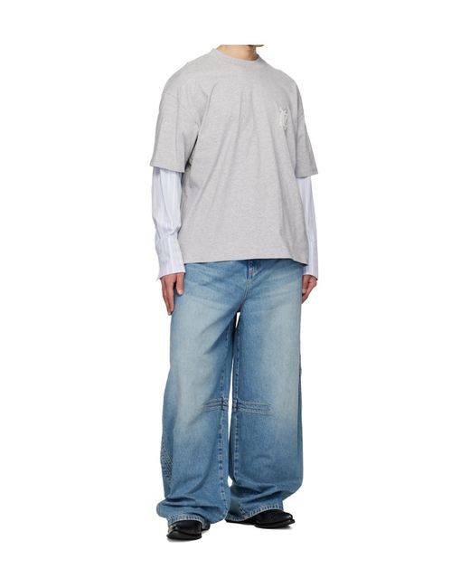 Egonlab Blue Overscaled Belt Loop Jeans for men