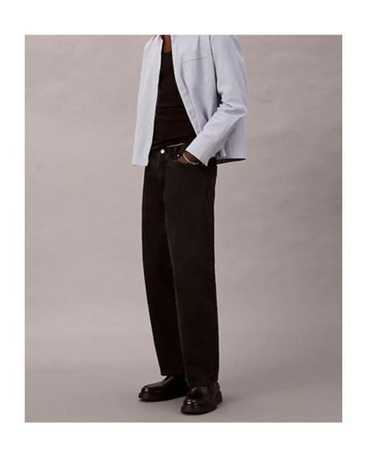 Calvin Klein Black Barrel Fit Jeans for men