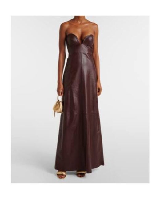 Dodo Bar Or Purple Leather Midi Dress