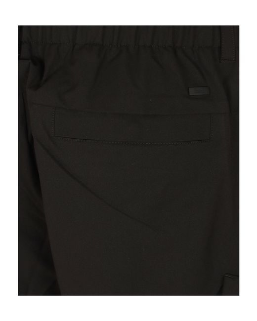 Herno Black Elasticated Waistband Cargo Shorts for men