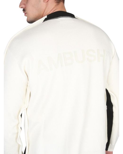 Ambush Black Colour-Block Knit Crewneck Sweater for men