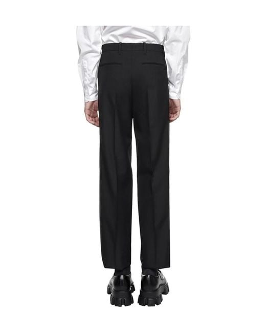 Prada Black Straight-Leg Tailored Trousers for men