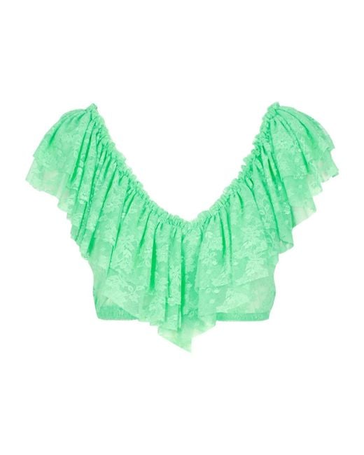 Aniye By Green Ruffled Blouse