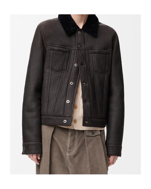 Loewe Black Button Shearling Trucker Jacket