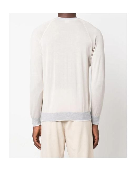 Eleventy White Round-Neck Wool Jumper for men