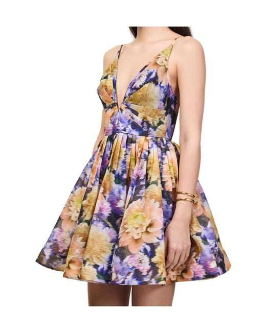 Zimmermann Multicolor Luna V-Neck Mini Dress