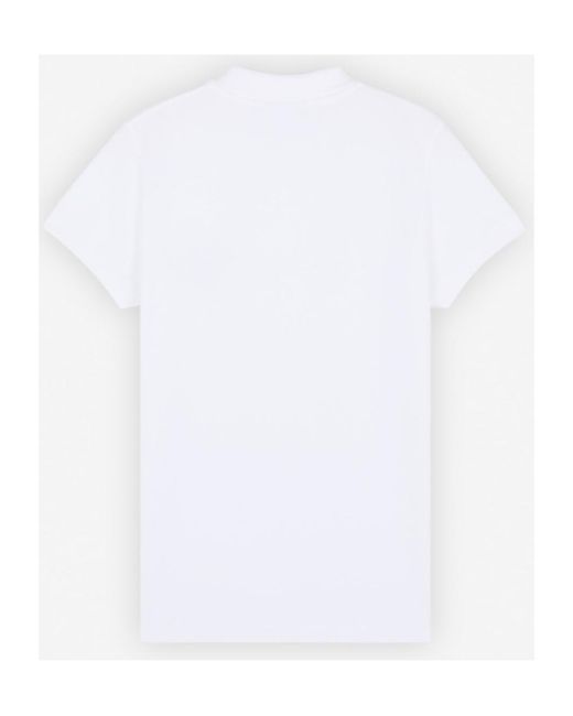 Maison Kitsuné White Maison Kitsuné Handwriting Short Sleeved Polo Shirt