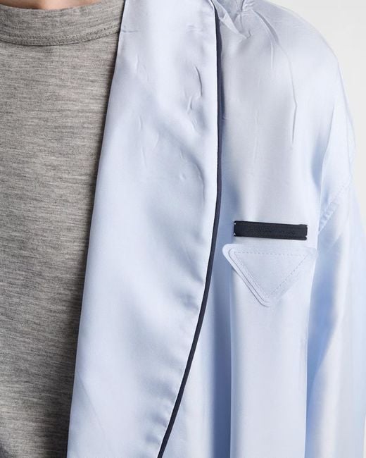 Prada Blue Silk Robe for men
