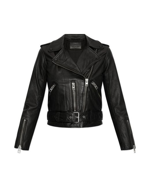 AllSaints Black Leather Jacket Balfern