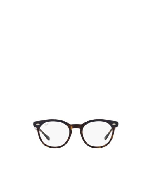 Ray-Ban White Tortoiseshell-Effect Round-Frame Glasses for men
