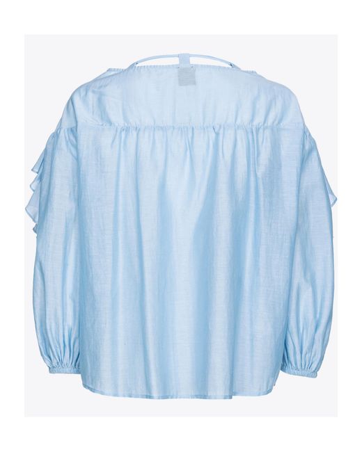 Pinko Blue Maxi Flounce Blouse