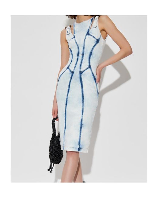 Versace Jeans Blue Couture Denim Pencil Dress