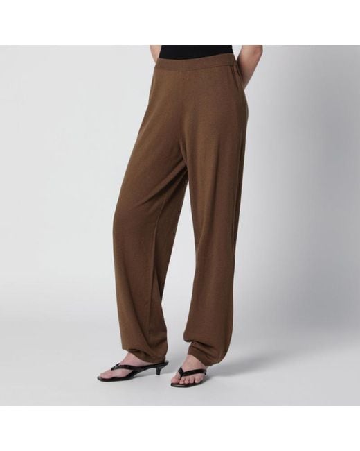 Frankie Shop Brown Olia Knit Wool-Blend Knit Joggers