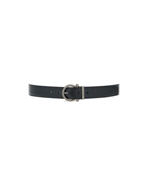 Ferragamo White Ferragamo Gancini Buckled Reversible Belt for men