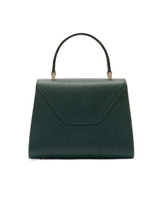 Valextra Green Iside Top Handle Mini Bag