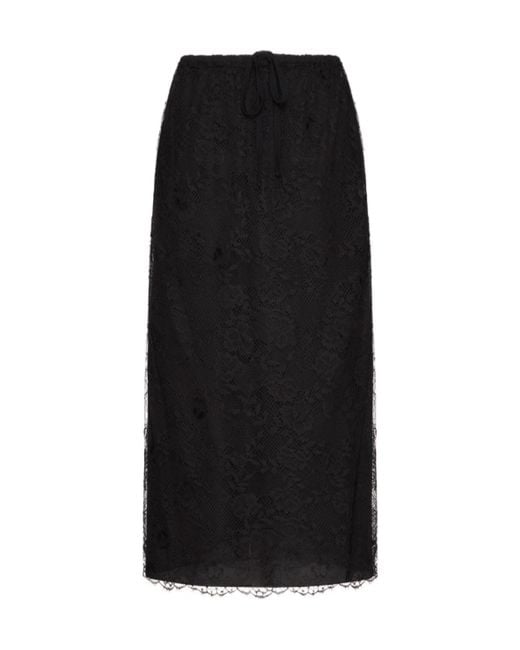 Valentino Velvet Skirt - Black - Medium