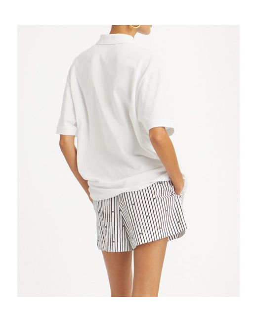ROTATE BIRGER CHRISTENSEN White Short-Sleeved Logo Polo Shirt