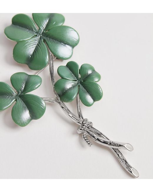 Dior Green Trèfle Brooch for men