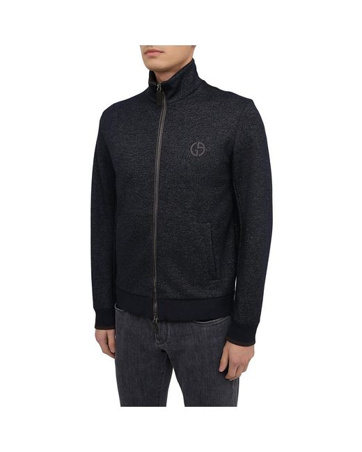 Giorgio Armani Blue Vertical Collar Cardigan for men